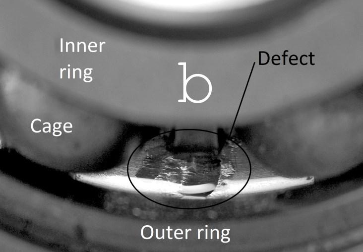 Researching the bearing with outer ring race, the ring with was mounted in y direction shown in Fig. 2b. a) b) Fig. 3.