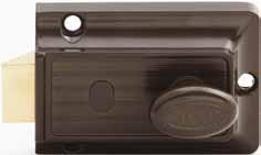100 Nightlatch General purpose nightlatch Opened by key from outside and by turn knob inside Bolt may be held back by turning knob in clockwise direction Available in trade and display pack versions