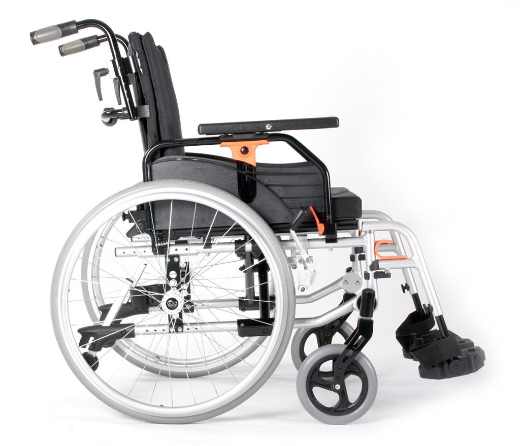 2. General information 2.1. Components of your wheelchair 1. Ergonomic pushhandles 2. Height adjustment handles 3. Back 4. Tension bar 5. Depth adjustment armrest 6. Height adjustable armrest 7.