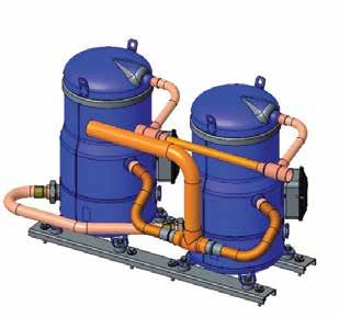 Included in tandem or trio accessory kit Not supplied On tandem models suction Compressor2 (Cp2) Compressor1 (Cp1) Compressor2 (Cp2) Compressor1 (Cp1) suction Cp1 Cp2 Tandem Model Suction From Kit