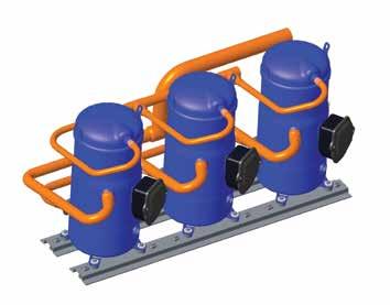 Design piping On trio models: suction suction suction Compressor 2 (Cp2) Compressor 3 (Cp3) Compressor 1 (Cp1) Compressor 2 (Cp2) Compressor 1 (Cp1) Compressor 3 (Cp3) Cp1 Cp2 Cp3 Trio model Suction