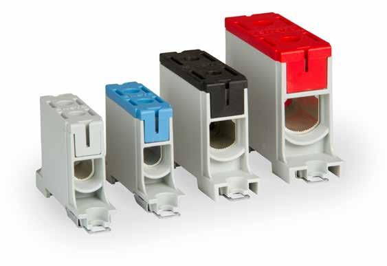 Ensto Clampo Pro 1000 V terminals For Al/Cu conductors from 2,5 mm 2 to 150 mm 2 Why choose the Ensto Clampo Pro 1000 V terminals Suitable for 1000 VAC and VDC Compact size - Can be installed next to