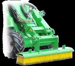 Push broom has no rotating parts - it simply pushes the material in front of the broom.