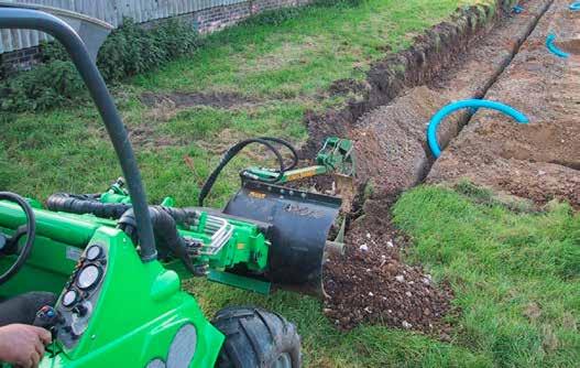 Digging and construction Trencher With Avant and trencher you can easily dig narrow trenches without damaging the ground on the digging area.