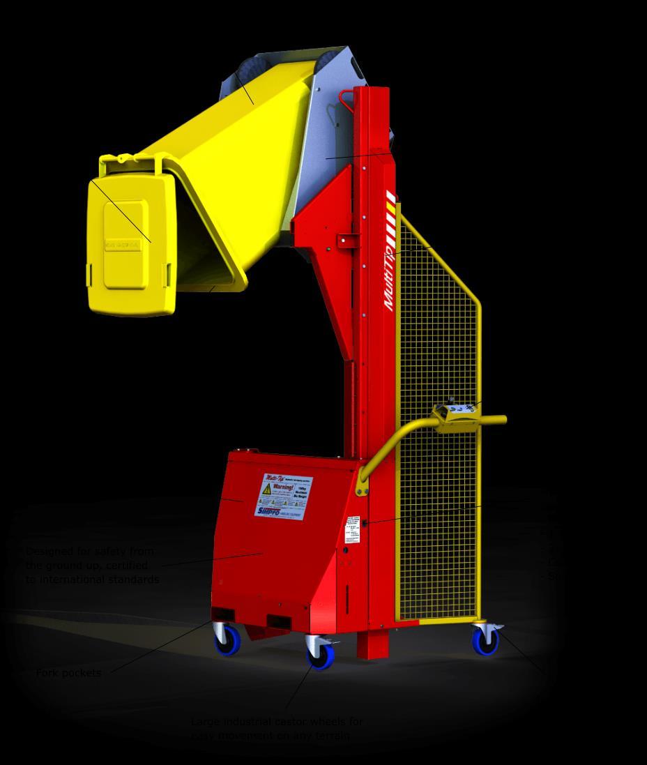 Multi-Tip Series Model Tip Height Capacity Power Height (lowered) Height (raised) Length Width Weight IP Rating Safety Class MT1200 1200mm Battery solar
