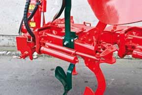 Semi-automatic system In this system, the plough swings out of the way by overcoming the strong pressure exerted by two helical leaf springs.