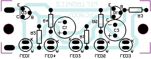COMPONENT LIST Semiconductors: NPN Transistors (Q1, Q2) 2 -SB/R 5mm Ultra Bright 5 Capacitors: 22µF 25VW Electrolytic 1 4.