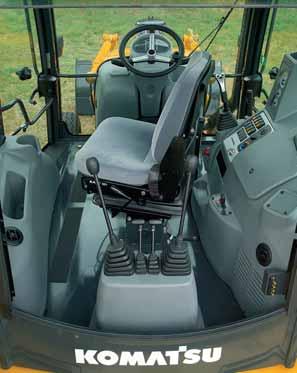 Operator s environment With its ROPS and FOPS structure, the cab has a modern design and is fully equipped.