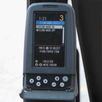 The monitor is easy to see and maximizes visibility. Standard Cab Equipment.