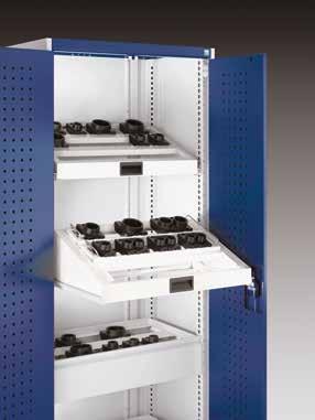 Tool Carrier - Sliding Shelves Supplied empty as a frame for use with the tool carriers from page 4, 3 tool carriers may be located in each shelf. Roller bearing slides, 75kg U.D.L.