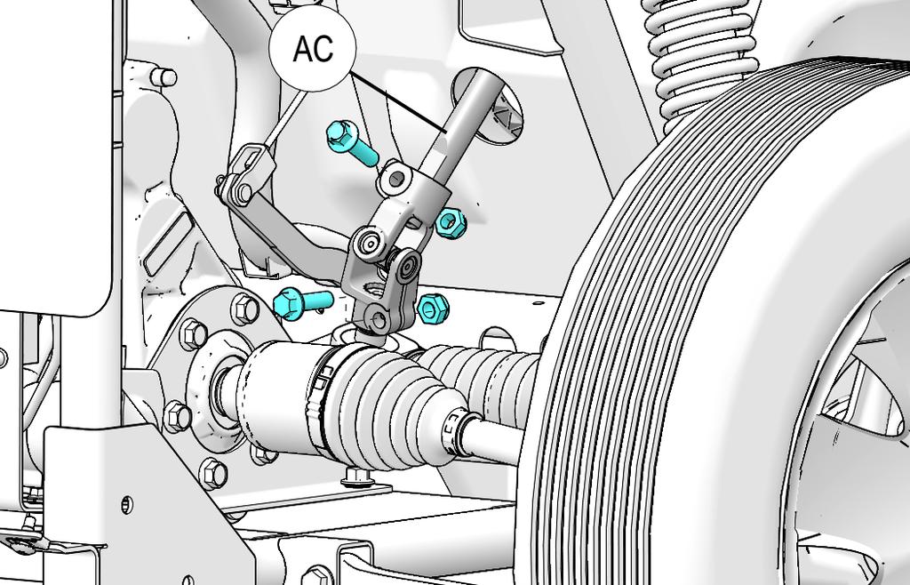 Remove the steering column weldment (AB) by removing