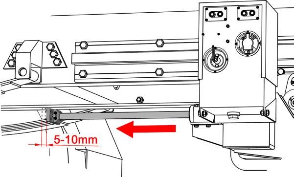 INSTALLATION INSTRUCTIONS Move out the feed cylinder completely by pressing the OUT - Button. Install the cross beam for feed cylinder Then move in the feed cylinder for approximately 5-10mm.