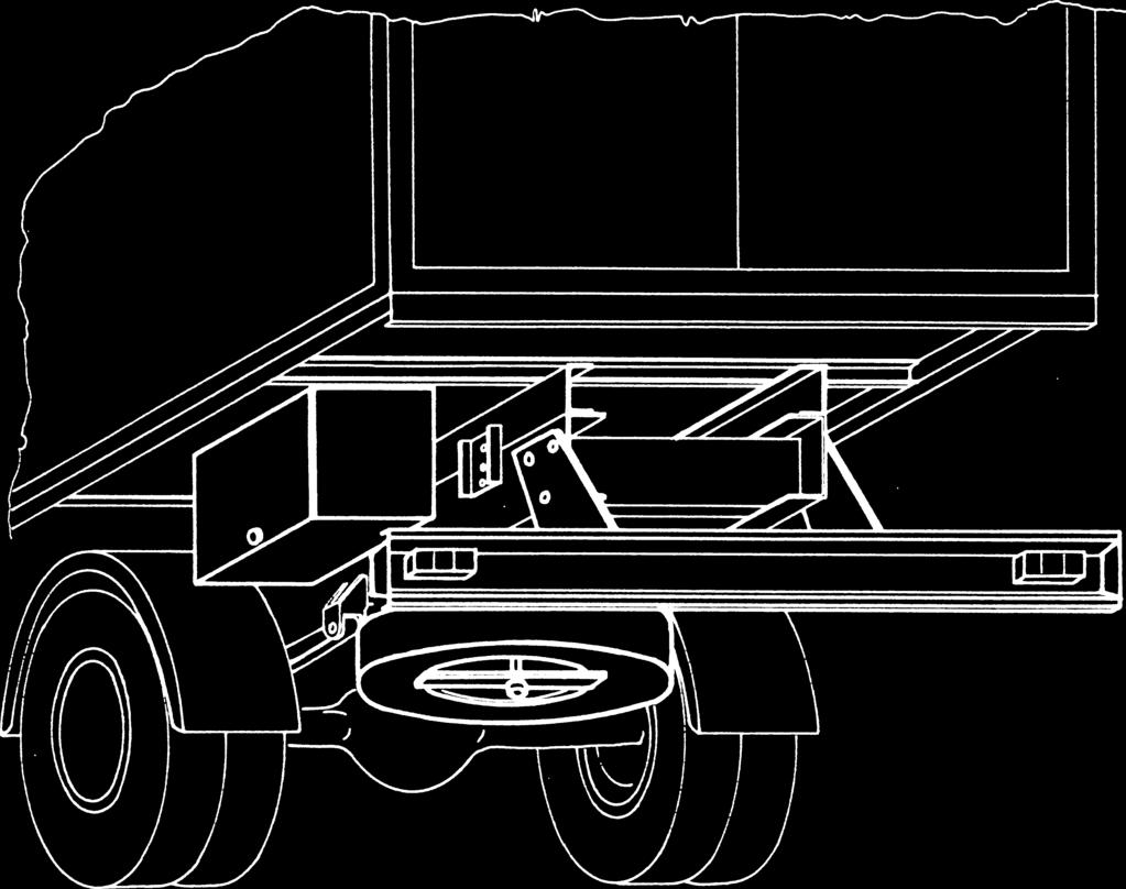 Subframe Tie-down Remove any obstruction attached to the frame of the vehicle that would interfere with the installation. The rail will cover the truck mainframe.