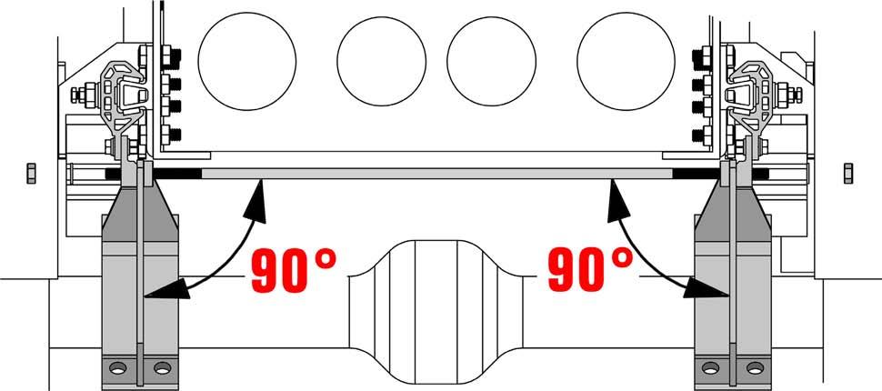 INSTALLATION INSTRUCTIONS Install the mounting brackets ATTENTION: The Angle between mounting bracket and cross bar must be 90 You can adjust the angle with the 2 adjusting nuts on the