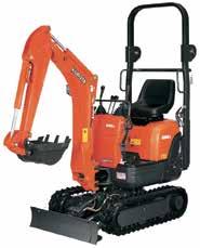 Dozer blade with float for backfilling work KUBOTA/U35 Switchable controls Adjustable aux flow control settings 2-speed travel with auto shift KUBOTA/K008 Switchable controls Variable width