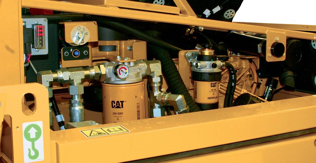 Fuel efficiency optimized to match paver s operating cycles Engine Compartment Single-side servicing improves ease of maintenance Easily acccessible service components