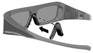 3D-prillide hooldus Ninatugede kasutamine 3D-prillidega on kaasas 3 eri suuruses ninatuge. Üks ninatugi on tehases juba prillidele paigaldatud ning kaks lisatuge on lihtsalt kaasas.