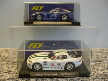 Fly 1. Dodge Viper GTS-R Daytona 96 No. 98 As new in box. Inliner. Tires have started leaking. Ref. A1. White. 2. Dodge Viper GTS-R Daytona 96 No. 97 As new in box. Inliner. Tires have started leaking. Ref. A2.