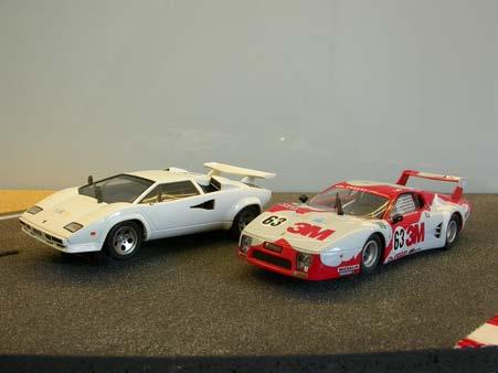 F. 1/32 Scale Slot Cars Without Boxes AutoArt 1. Lamborghini Countach As new. Sidewinder with lights.