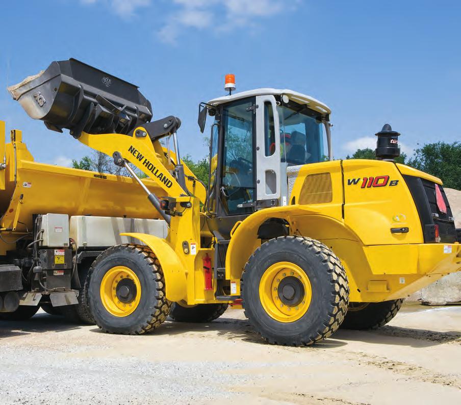 New Holland B Series Wheel Loaders are US EPA Tier III certified for low emissions.