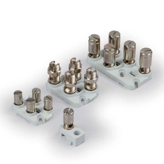 24 Ensto Clampo Tap terminal plates For Cu conductors from 1.5 mm 2 to 25 mm 2 Ensto Clampo Tap terminal plates in brief: 1-pole, 4-pole and 5-pole terminal plates for 1.