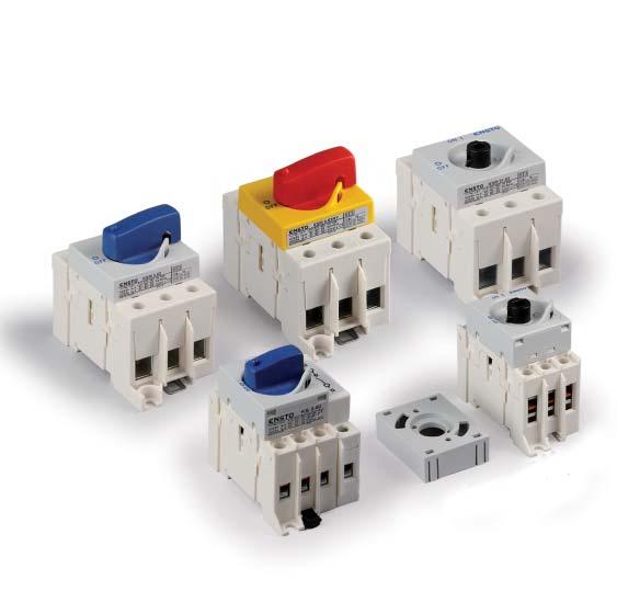 51 Ensto Compact switch-disconnectors Rotary switches from 16 A to 125 A Ensto Compact switch-disconnectors in brief: The frame of the 16 A 63 A switches only two modules wide, 63 A 125 A with a