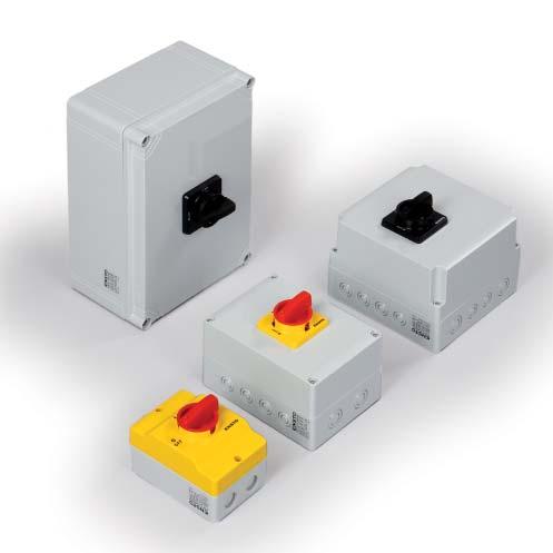 67 Enclosed switches From 16 A to 125 A Enclosed switches in brief: Our knowledge of enclosure technology and switches is combined in this series of products Based on Ensto Compact switches Ensto