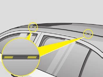 The openings become apparent once the plastic caps are removed with a screwdriver - see illustration. Position the feet of the roof rack in these openings.