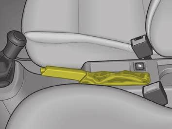 Handbrake Armrest* Pull the lever up firmly in order to apply the handbrake. In addition, on a steep hill, also engage 1st gear (or position P on cars with an automatic gearbox).