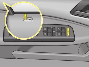 If the locking buttons have been pressed, it is not possible to open the doors from the outside.