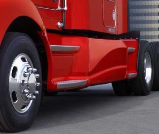 Side fairings reduce drag and increase miles per gallon.
