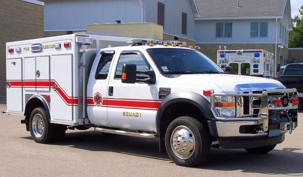 Squad Rescue Vehicles (SRV s) are based on Class 6 chassis with dual rear wheels.  These are supportive vehicle which transport supplemental equipment.