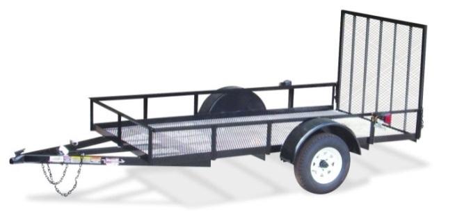 a steel or wood floor. These bumper pull trailers typically have mesh ramp, slide out, or flip up ramps.
