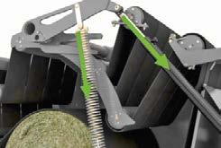 This system increases pressure with increasing bale diameters to ensure a consistent bale density throughout the baling process.