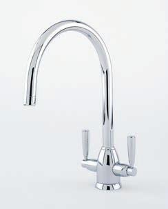 MIXER WITH U SPOUT AND RINSE OBERON 4861 SINK MIXER WITH C SPOUT LEFT OBERON 4866 SINK MIXER WITH C SPOUT AND RINSE CHROME NICKEL PEWTER