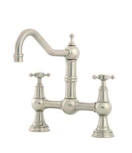 AND RINSE PROVENCE 4750 TWO HOLE SINK MIXER WITH CROSSHEAD HANDLES LEFT PROVENCE 4756 TWO HOLE SINK MIXER WITH