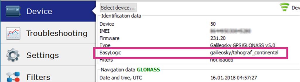 12. go to Device tab and check the Easy Logic parameter