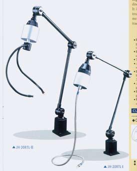 Complete with 1.8 meter cord. (FP-20FT w/plug) Available with magnetic base as option. Gooseneck arm length: 520mm Offers 20 watt bulb.