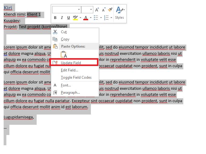 Muutujad salvestatakse Excel failides neljale viimasele töölehele, mis vajadusel lisatakse automaatselt: var projekti ja ülesande andmed: acc ülesandega seotud kontode andmed rep ülesandega seotud