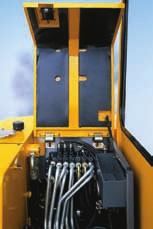 Continuous and immediate load sensing control of the hydraulic pump s flow and pressure to suit the work done by the excavator.