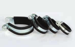SETC Tube Clamps Galvanized Steel body with Elastomer Protection for mounting of corrugated conduits Characteristics: Colour: Black High strength & flexibility Elastomer profile offers Impact