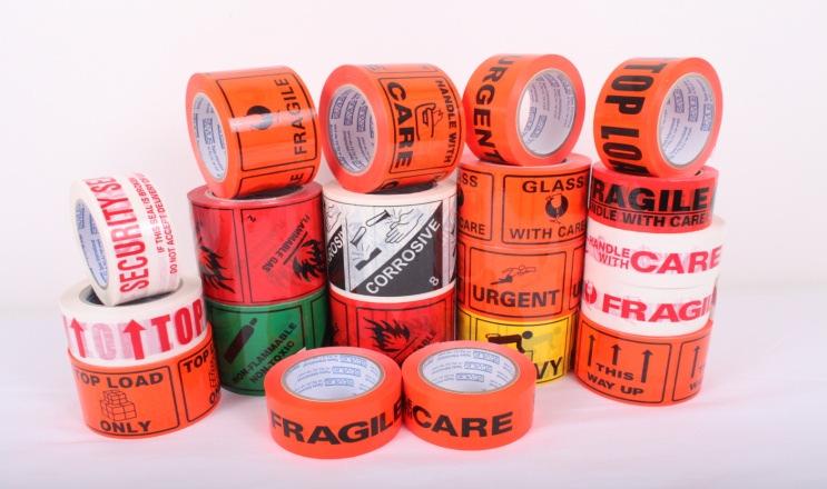 Printed Tape PFTA 50 100 36 Red on White PTLOTA 50 100 36 "FRAGILE" Vibac Printy "TOP LOAD ONLY" Vibac Printy "SECURITY SEAL" Vibac Printy "FRAGILE" PSSTA 50 100 36 WFTA 50 66 36 Red on WSTA 50 66 36