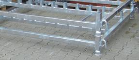 0 5 Square tube stackable pallet for police barrier suitable for transportation and storage of 10 police