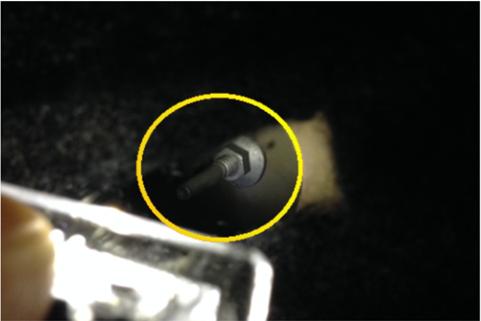 Using a 10mm hex head deep socket, remove the nut. (Repeat for each side of the vehicle, 2 in total.) NOTE: Be careful not to drop the nut during removal!! 7.