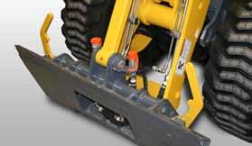 The optional Power-a-Tach system is a hydraulic-powered attachment mounting system. A WIDE VARIETY OF EDGE ATTACHMENTS ARE AVAILABLE FROM YOUR GEHL DEALER.