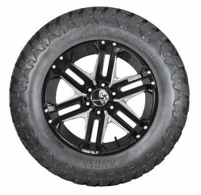 5 3 2535 1150 / / 35 250 597 63.10 Mud-Terrain Tire THE CHOICE FOR OFF-ROAD ENTHUSIASTS The self-cleaning action of the CLX9 can overcome nearly any obstacle. 16 LT245/75R16 108/104Q 6PR/LRC 6.5-7.