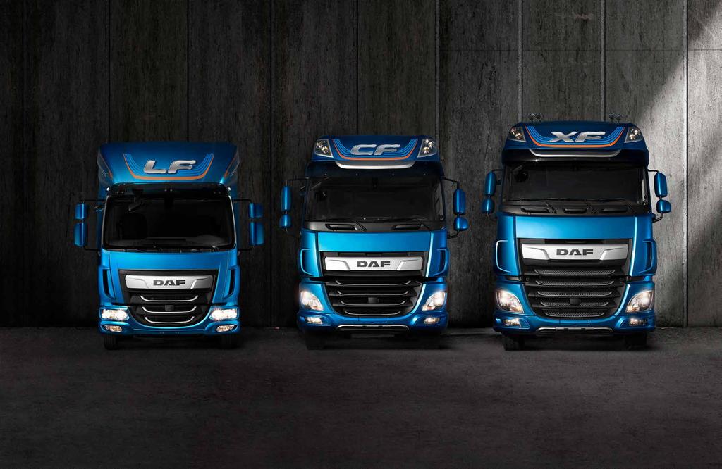 DAF RANGE INTRODUCTION 02 03 DAF XF, CF AND LF PURE EXCELLENCE Inspired by our DAF Transport Efficiency philosophy, our industry-leading range of trucks is better than ever.