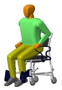To prevent the patient from falling out of the chair, be sure the patient is seated completely on the chair, and not just on the edge.