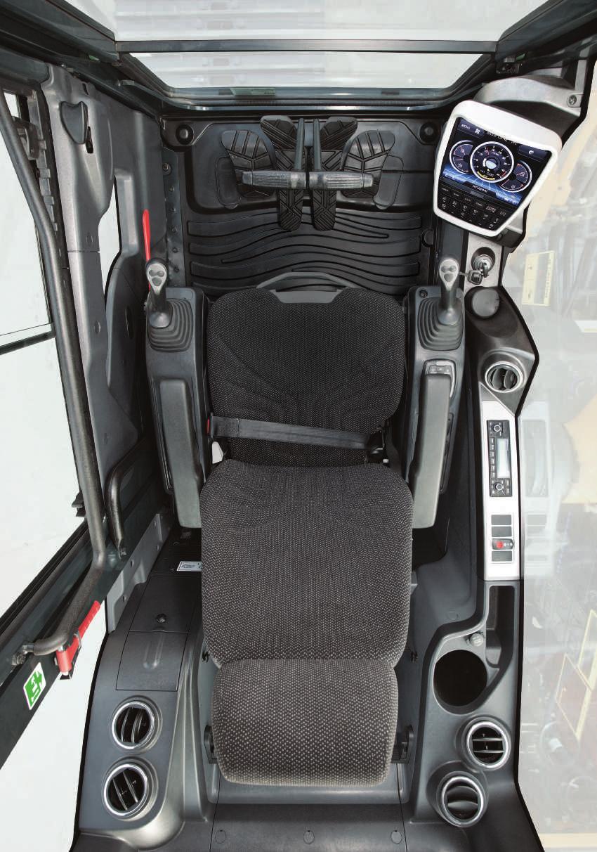 310 mm (9 Series) 340 mm (HX Series) Cabin space for drivers increased by 13% (Compared to 9 Series) *Photo may include optional equipment.