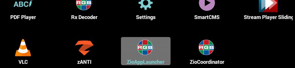 Starting and Stopping the Zio App Figure 3 Starting the Zio App 1. On the Philips remote control unit, press Home ( ), 1, 8, 8, 8, in sequence. 2. From the main Android menu, select Apps. 3. Select/launch the ZioAppLauncher app.
